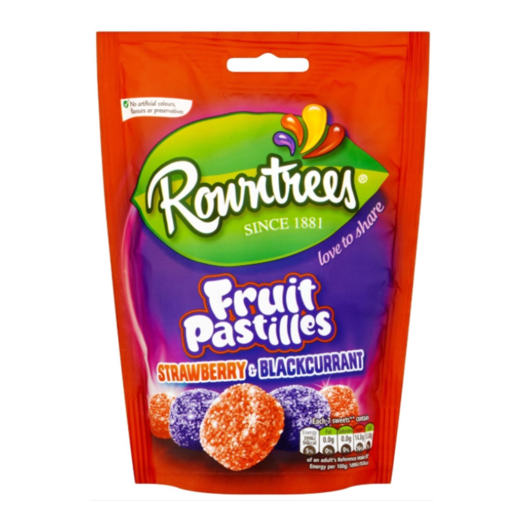 Rowntrees - Fruit Pastilles Strawb & Blackcurrent