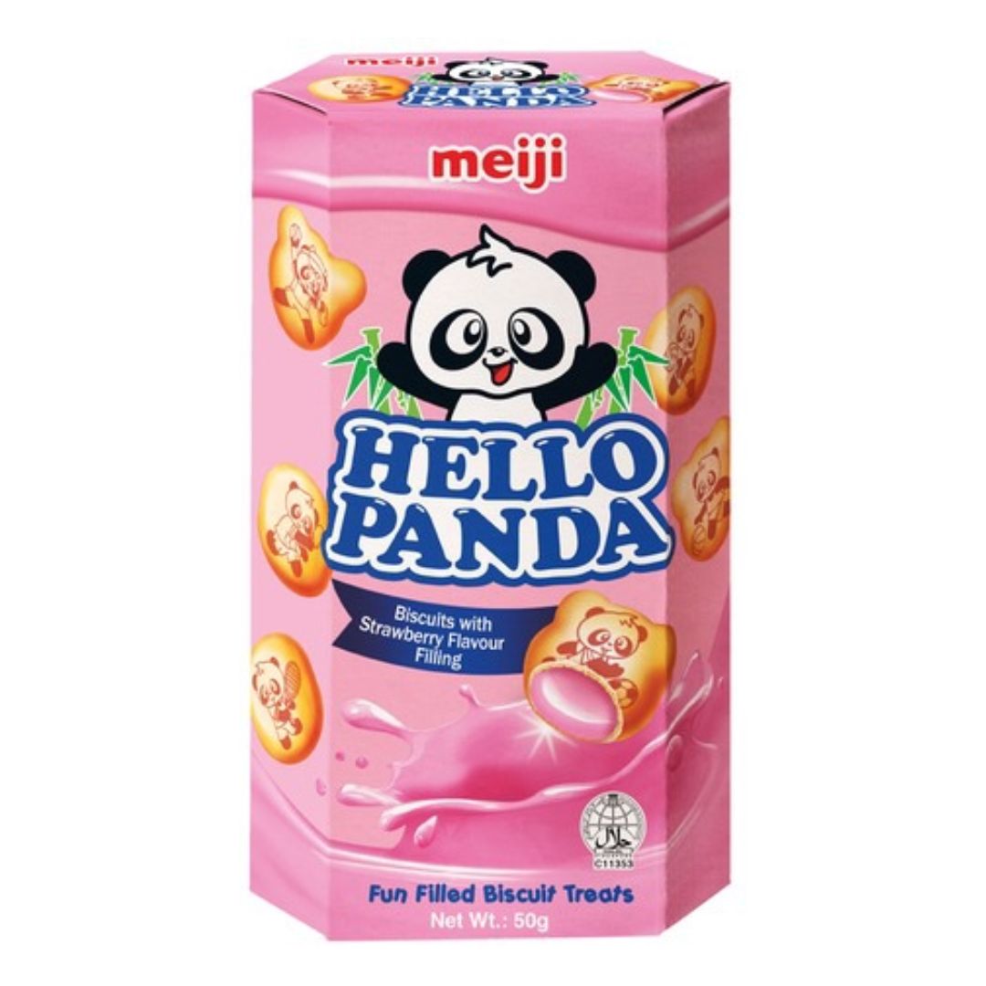 Meji - Hello Panda Biscuits Strawberry Filling (10x50g)